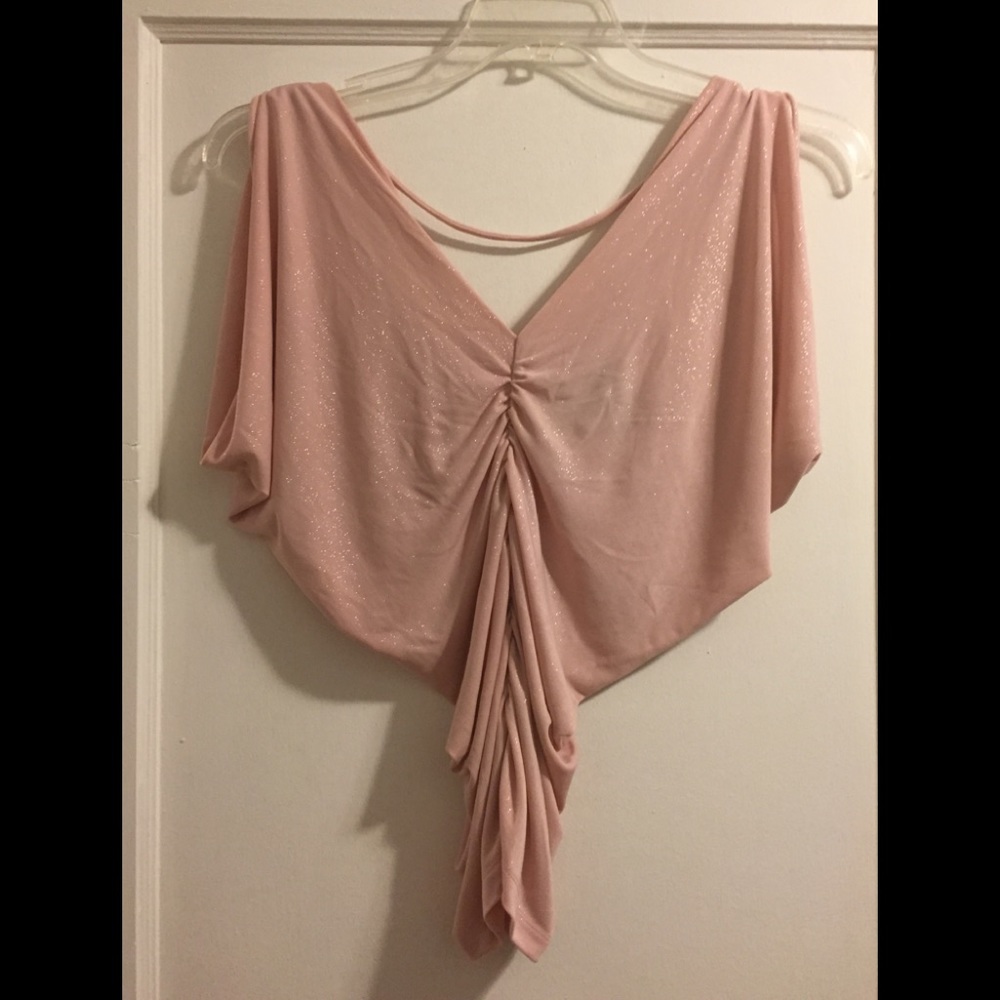 Express Shimmer Top Shirt, Pink